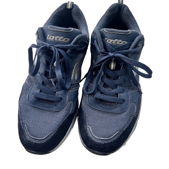 Lotto Navy Blue Suede Trim Sneakers Size 9 - Picture 11 of 12
